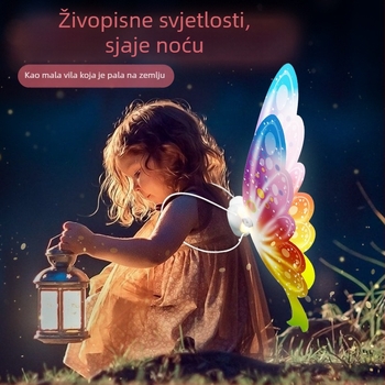 Dječja svjetleća krila leptira za leđa — dekorativna igračka s električnim pokretom, plastika, za djecu 4–6 godina, interaktivna igra roditelj-dijete