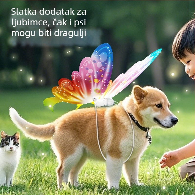 Dječja svjetleća krila leptira za leđa — dekorativna igračka s električnim pokretom, plastika, za djecu 4–6 godina, interaktivna igra roditelj-dijete
