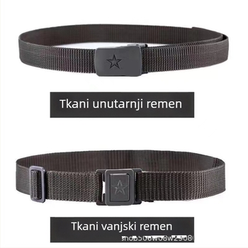 Pleteni vanjski pojas, unisex taktički platneni pojas s plastičnom kopčom, širina 2–4 cm, proljeće 2024