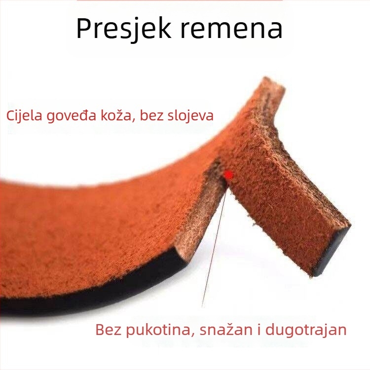 Kožni pojas od prave kože, dvostruki sloj teleće kože, automatska kopča, legirani hardver, širina 2–4 cm