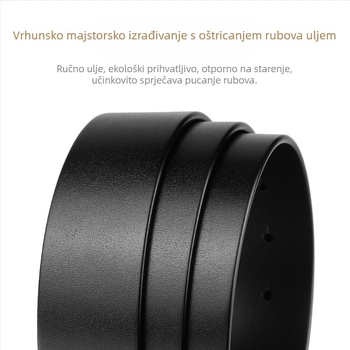 Muški kožni pojas – pravo goveđe kože, kopča od legure, glatko kopčanje, ručna izrada