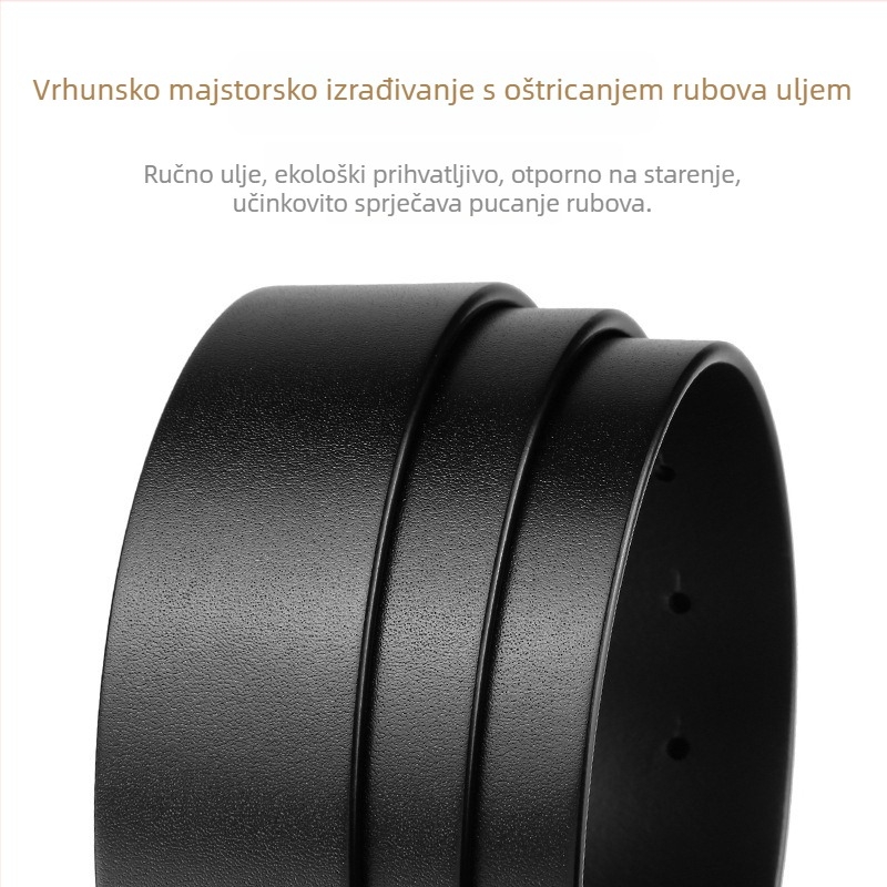 Muški kožni pojas – pravo goveđe kože, kopča od legure, glatko kopčanje, ručna izrada