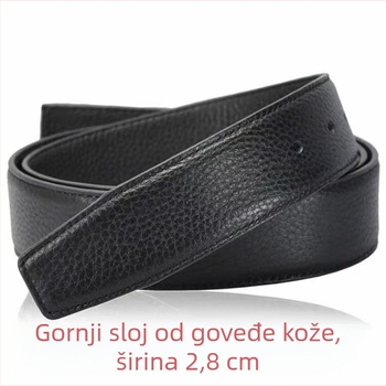 Muški kožni pojas s perforacijom, gornji sloj kože, kopča s iglom, ručna izrada, minimalistički stil
