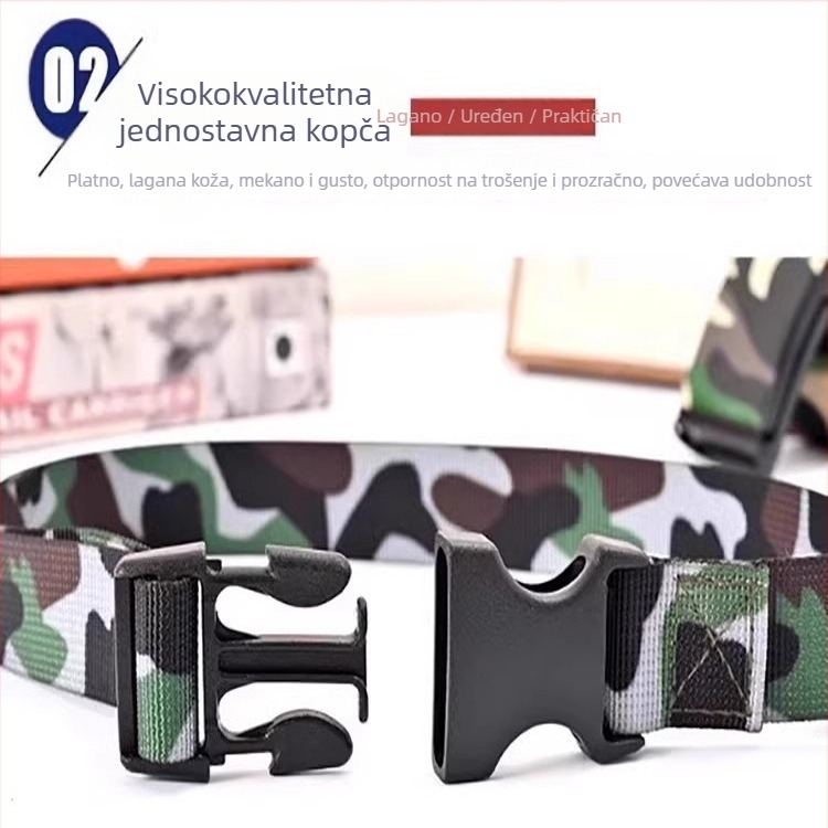 Kamuflažni platneni pojas s plastičnim kopčama – širina 2-4 cm, Zhenqian marka, sportski stil