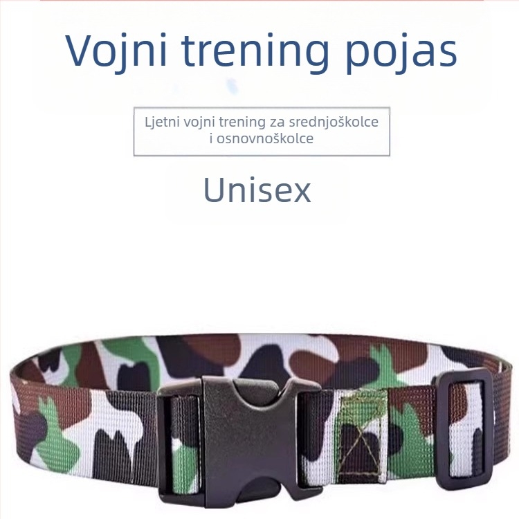 Kamuflažni platneni pojas s plastičnim kopčama – širina 2-4 cm, Zhenqian marka, sportski stil