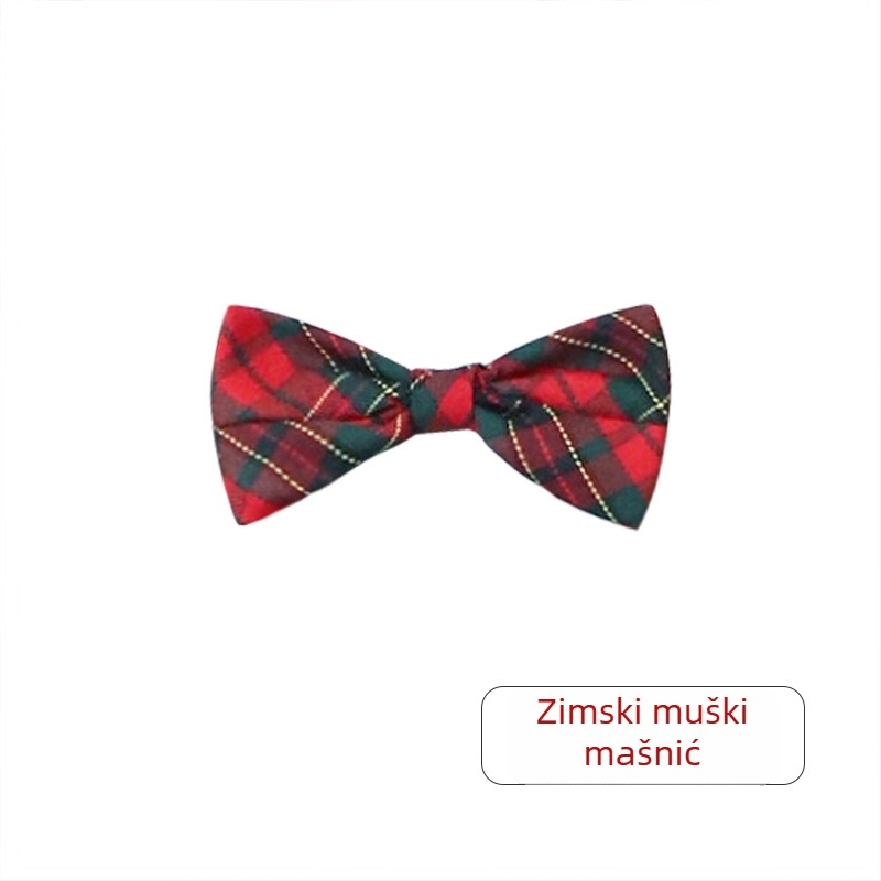 Mašna za ovratnik s cvijetom za dječju školsku uniformu, karirani uzorak, tkana tkanina, slobodna veličina, unisex