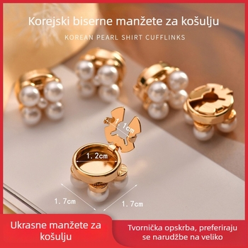 Korejskog stila set manžetnih gumba i klipsa za ovratnik za žene – dekorativni dodaci za košulju za večeru ili vjenčanje