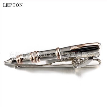 Klip za kravatu od bakra, 14k čistoća, elektroplatiranje, muški stil, motiv cvijeta na ovratniku