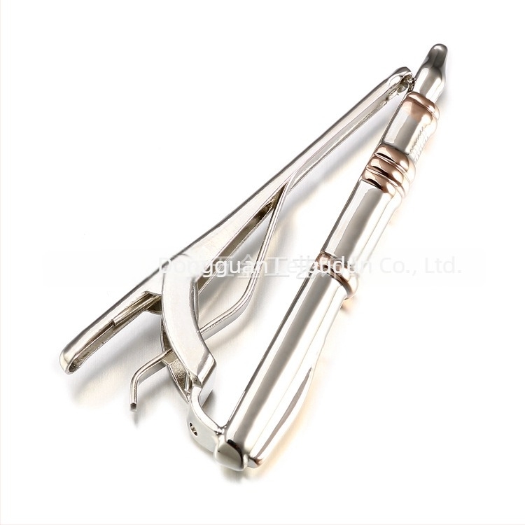 Klip za kravatu od bakra, 14k čistoća, elektroplatiranje, muški stil, motiv cvijeta na ovratniku