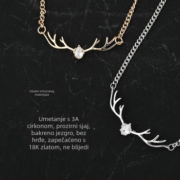 Klip za kravatu s glavom jelena, legura, elektroplatiranje 24k čistoće