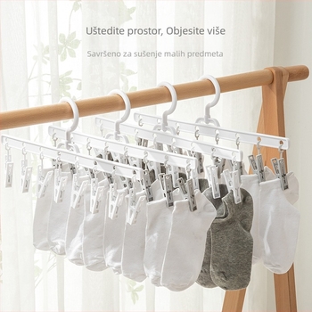 Plastični klips za sušenje, model BJYJ011, pakiranje 100 kom., pogodna za donje rublje, hlače, čarape i kravatu