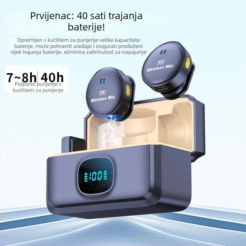 Lavalier mikrofon za prijenos uživo (ugrađena baterija; niski šum <60 dB; nazivna snaga 5)