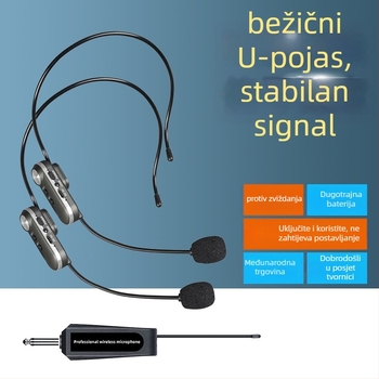 Lavalier mikrofon i headset mikrofon za nastavu, scenu i konferencije - kondenzator, omnidirekcijski, ugrađena baterija 300-500 mAh, raspon frekvencija 40 Hz-20 kHz