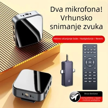 Set za live streaming: mikrofon i slušalice u jednome s lavalier mikrofonom i zvučnom kartom za pjevanje i razgovor na mobitel