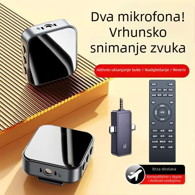 Set za live streaming: mikrofon i slušalice u jednome s lavalier mikrofonom i zvučnom kartom za pjevanje i razgovor na mobitel