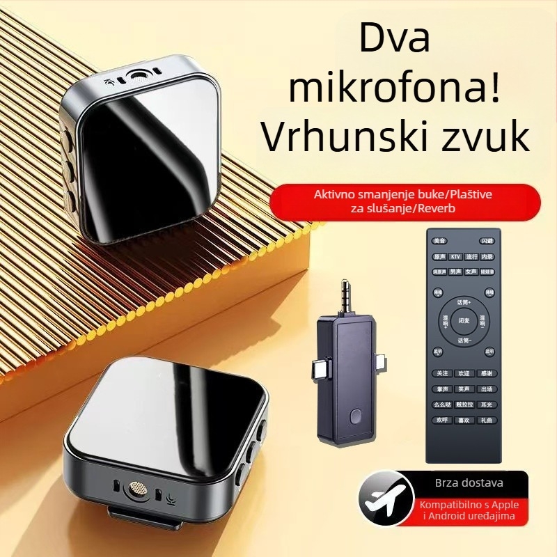 Set za live streaming: mikrofon i slušalice u jednome s lavalier mikrofonom i zvučnom kartom za pjevanje i razgovor na mobitel