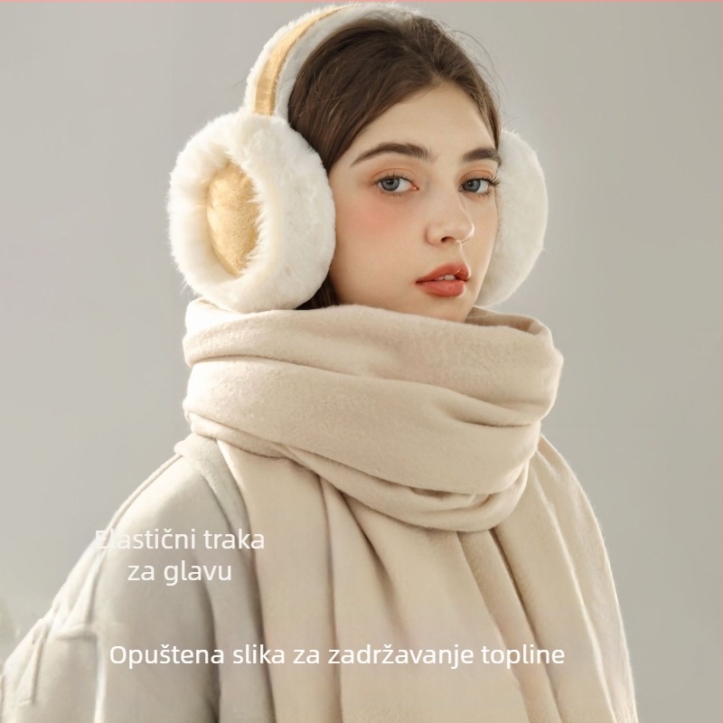 Plišane ušne zaštitnike za žene, unisex, jesen-zima, monohromatski uzorak, zadržavaju toplinu