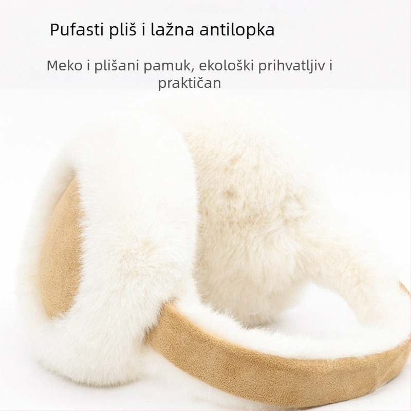 Plišane ušne zaštitnike za žene, unisex, jesen-zima, monohromatski uzorak, zadržavaju toplinu