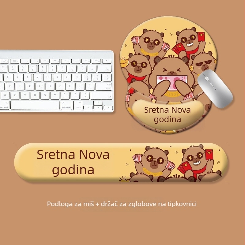 Podloga za tipkovnicu i podrška za zglob miša – silikon, protuklizna, otporna na habanje, model 0081 #0699, mogućnost prilagodbe