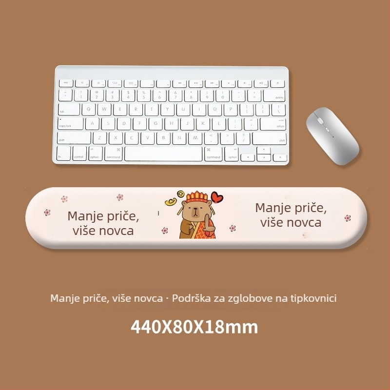 Podloga za tipkovnicu i podloga za zglob miša, silikon, stil: podrška za dlan tipkovnice i zglob miša, protuklizno i otporno, za ured