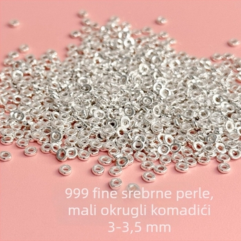 S999 čisto srebrni diskasti razdjelni perla za DIY narukvicu i ogrlicu s kristalima