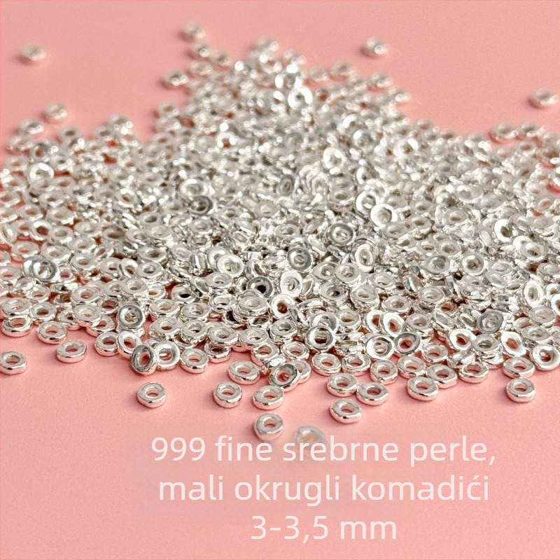 S999 čisto srebrni diskasti razdjelni perla za DIY narukvicu i ogrlicu s kristalima