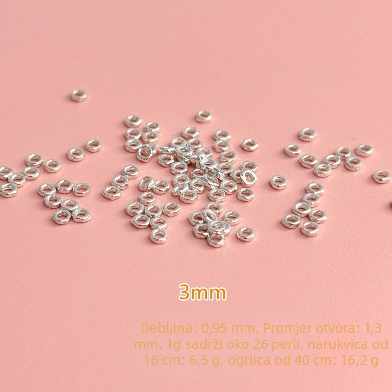 S999 čisto srebrni diskasti razdjelni perla za DIY narukvicu i ogrlicu s kristalima