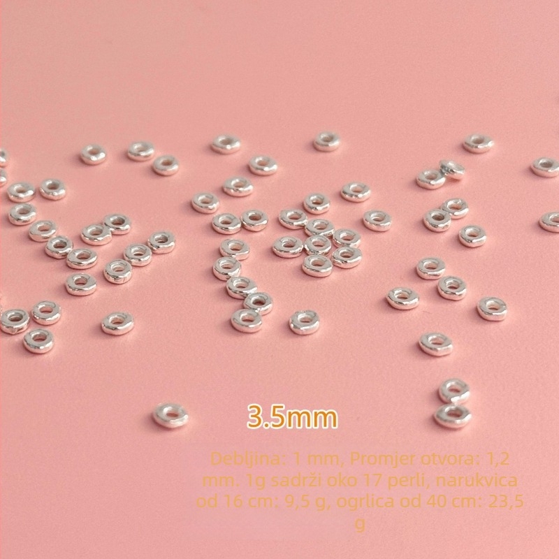 S999 čisto srebrni diskasti razdjelni perla za DIY narukvicu i ogrlicu s kristalima