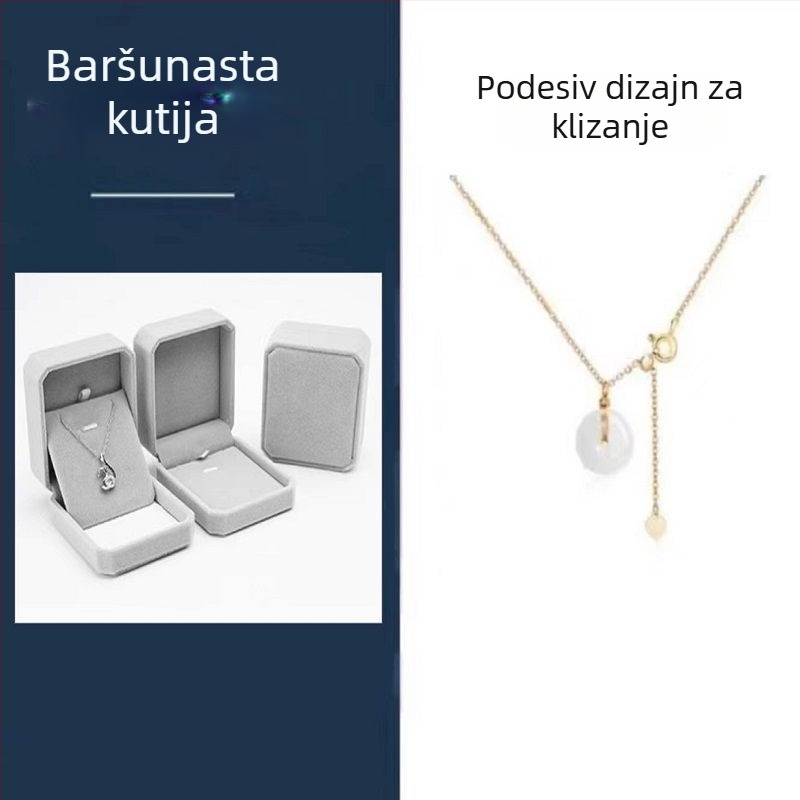 Unisex ogrlica s geometrijskim privjeskom, ručno izrađena, privjesak od 18K zlata, lanac od bakra i cirkona