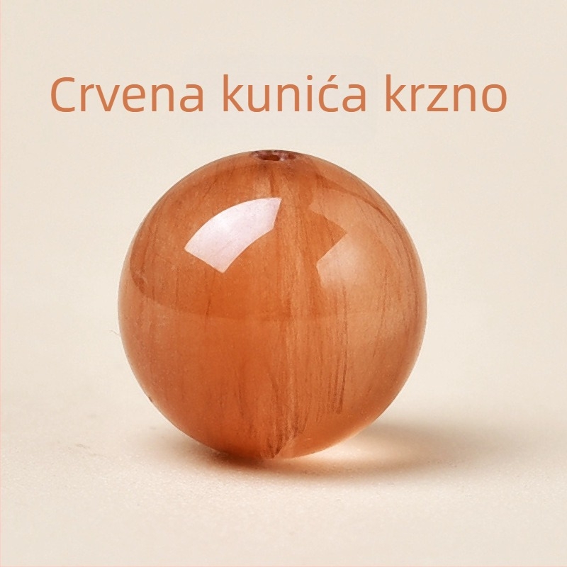 Perle od krzna zeca za DIY narukvicu - okrugle, ljepene ljepilom