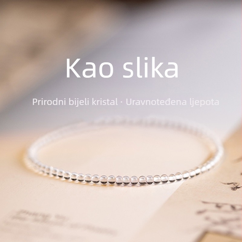 Narukvica od kristala, bez bočnih kamenova, s elastičnom nitom, u poklon kutiji