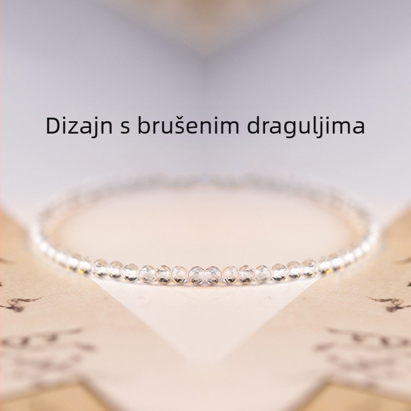 Narukvica od kristala, bez bočnih kamenova, s elastičnom nitom, u poklon kutiji