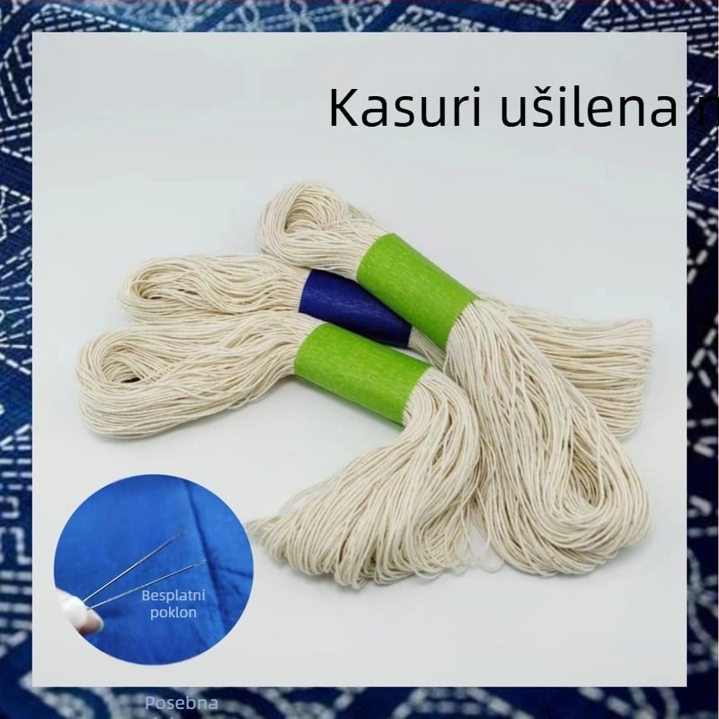 Niti za vez - Sashiko vezenje, 100% pamuk, duljina 120 m, debljina 1 mm, opcije 4/6 niti