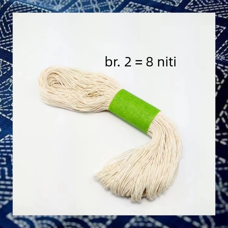 Niti za vez - Sashiko vezenje, 100% pamuk, duljina 120 m, debljina 1 mm, opcije 4/6 niti