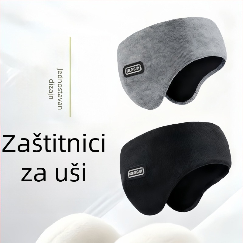Slušalice za zagrijavanje za glavu, za vanjsku upotrebu u jesensko-zimskom razdoblju, pliš materijal, jednofarban uzorak, zadržavaju toplinu