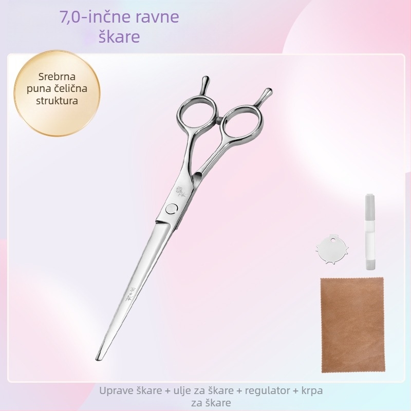 Zakrivljene škare za njegu pasa – set za šišanje i oblikovanje dlake