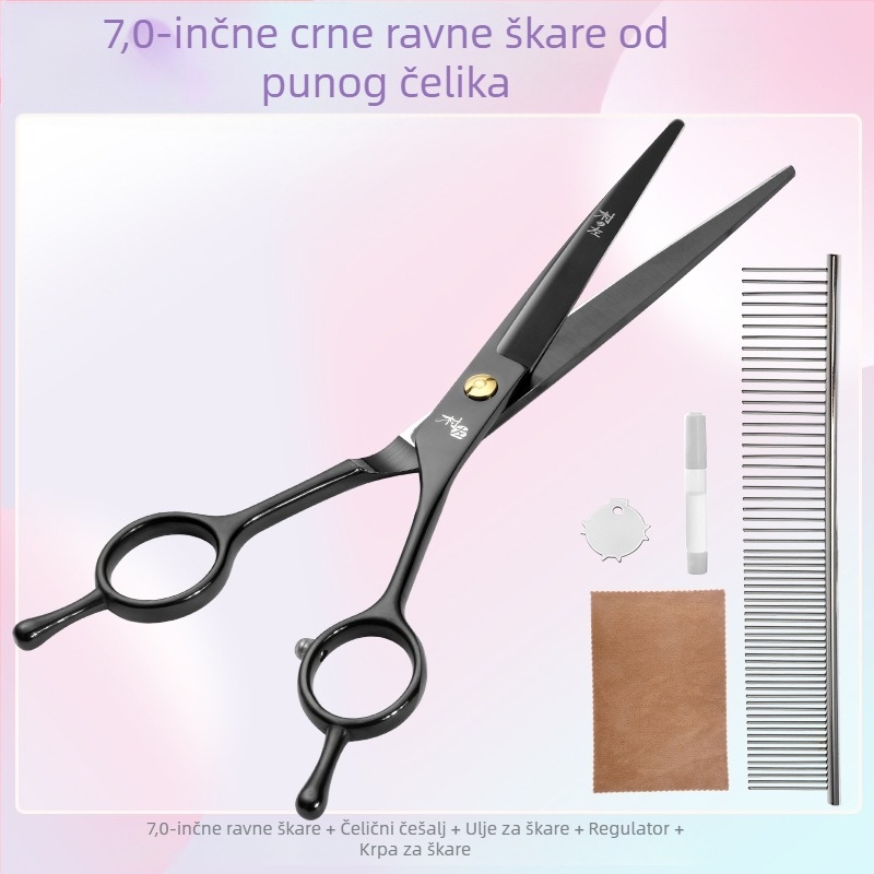 Zakrivljene škare za njegu pasa – set za šišanje i oblikovanje dlake