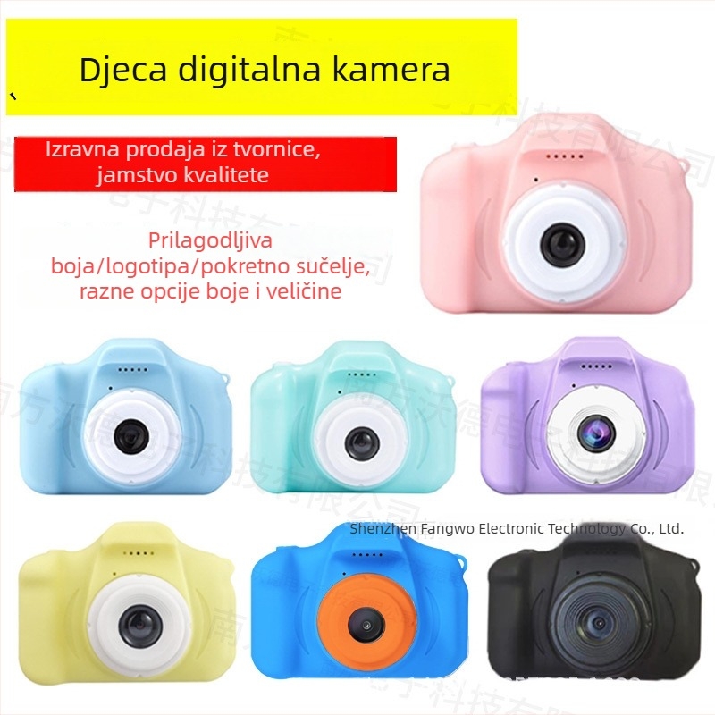Dječja digitalna kamera X2 s 2-inčnim LCD zaslonom, 1–5 MP, TF kartica, ABS+PC kućište