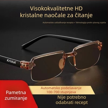 Prezbiopijske naočale s višefunkcijskim lećama, bez okvira, kvadratni okvir, leće od smole, za starije osobe