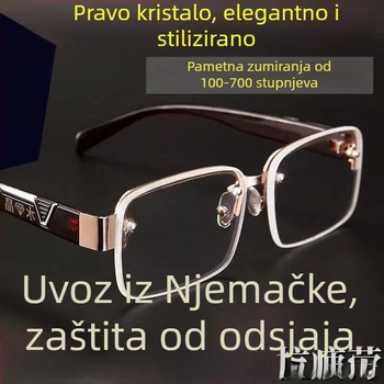 Prezbiopijske naočale s višefunkcijskim lećama, bez okvira, kvadratni okvir, leće od smole, za starije osobe