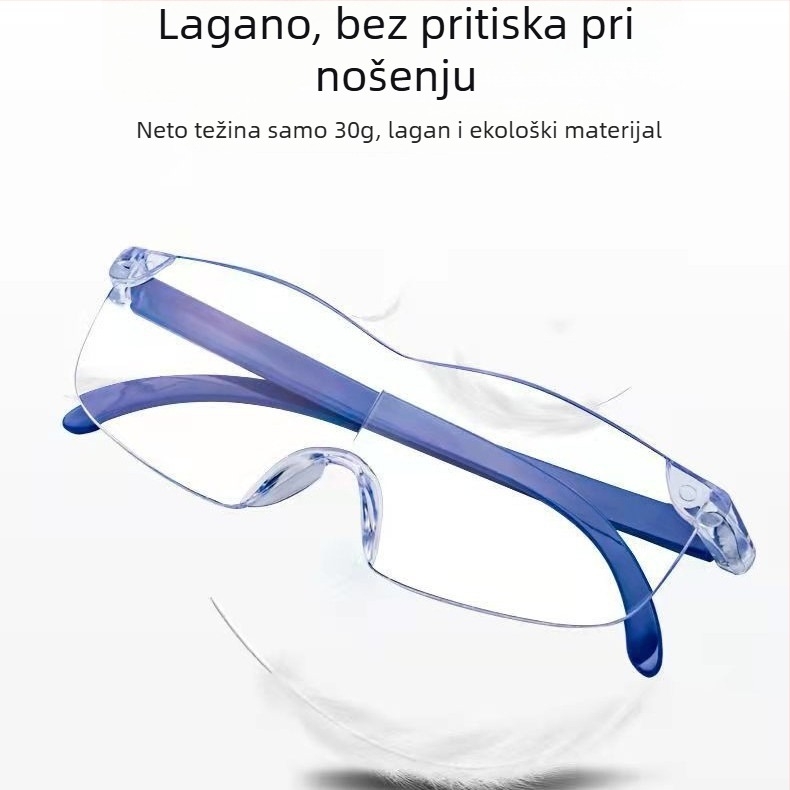 Lupa za čitanje na glavi s anti-radiacijskim lećama, visoka definicija, višestruko povećanje