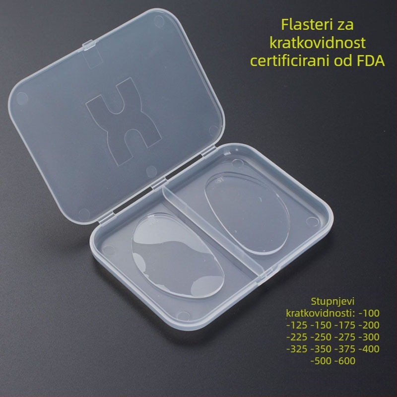 Čitaon naočale s tekućim silicijskim patch-ovima za miopiju i patch-ovima za prezbiopiju, optičko ljepilo; leće od smole; daleko i blizu fokus; okrugli okvir; okvir od plastike i smole
