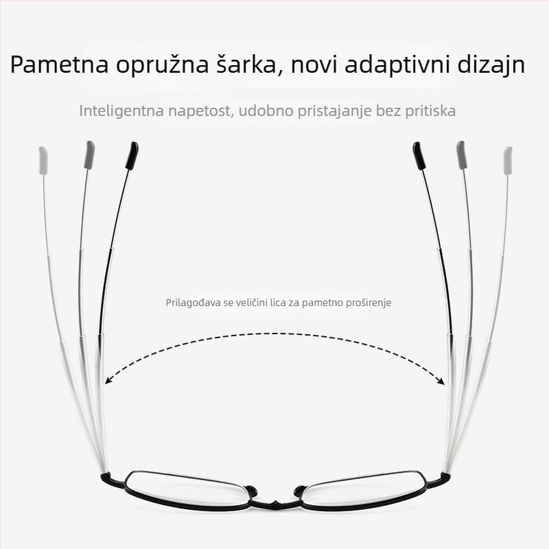 Sklopive naočale za čitanje s zaštitom od plavog svjetla, unisex, u plastičnom kućištu, model 8802, HD leće