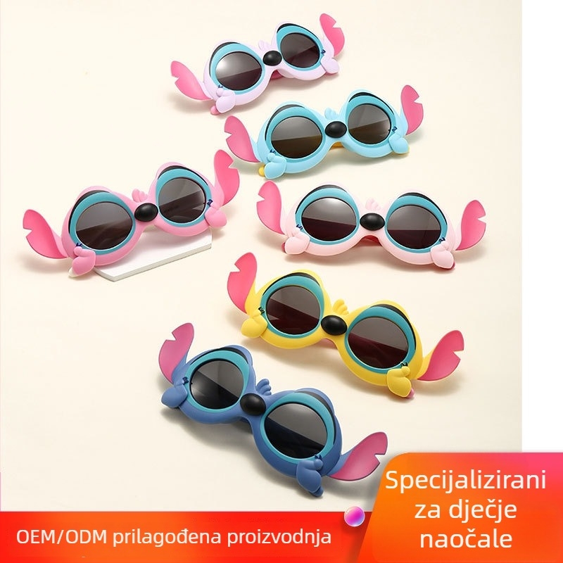 Smart Baby Cartoon dječje sunčane naočale mačje oko stil, puni okvir, UV400 TAC leće, TPEE okvir