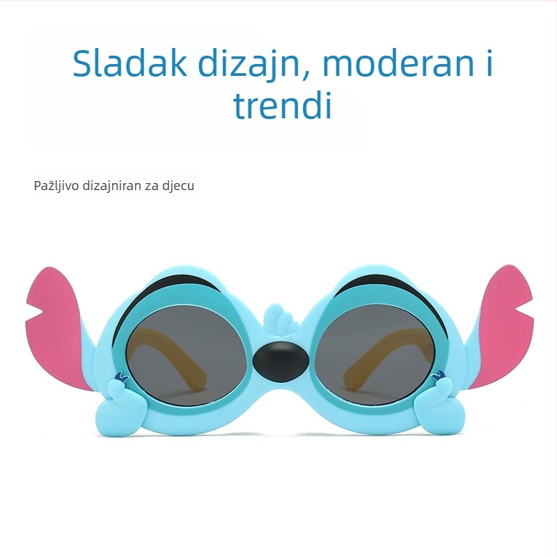 Smart Baby Cartoon dječje sunčane naočale mačje oko stil, puni okvir, UV400 TAC leće, TPEE okvir