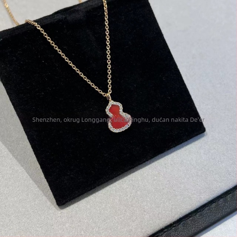 Ogrlica s privjeskom u obliku tikve, od V-zlatnog materijala | CNC proizvodnja, ručno postavljeni dijamanti | duljina 41–50 cm | O-lanac