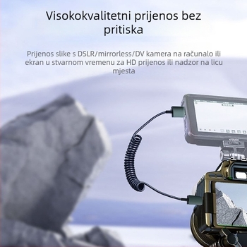 HDMI 2.1 iznimno tanak teleskopski opružni kabel sa bočnim kutom, duljina 1 m, podržava 8K60Hz