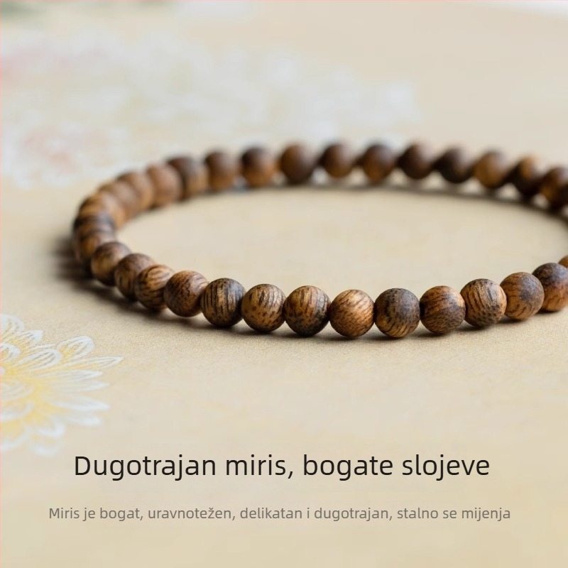 Drveni narukvica s perlicama — polirani završetak, unisex, Qingya Jewelry, moderan kineski dizajn