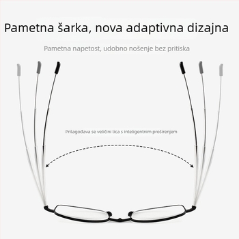 Očala za čitanje s PC lećama, protiv plavog svjetla i radiacije, metalni i PC okvir, kvadratni okvir, model LH002