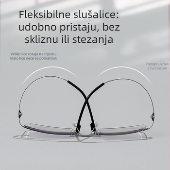 Bezramne čitačke naočale s zaštitom od plave svjetlosti, anti-radiacijom i asferičnim lećama